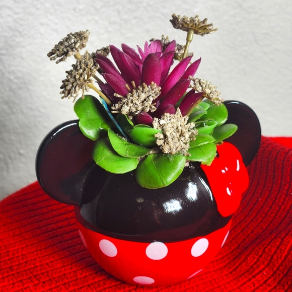 Disney Mickey & Minnie faux succulent planters.  One pair. - Picture 6 of 7